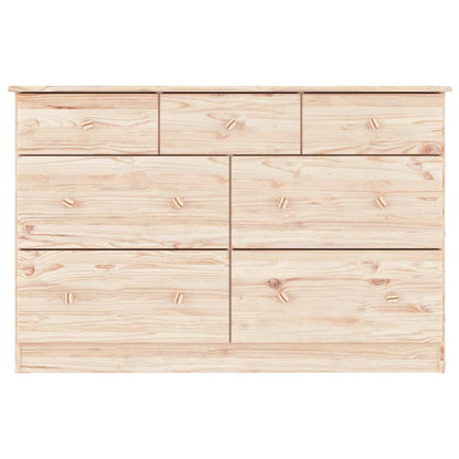 Cómoda Cajonera Alta Madera Maciza Pino 112x35x73 Cm_3