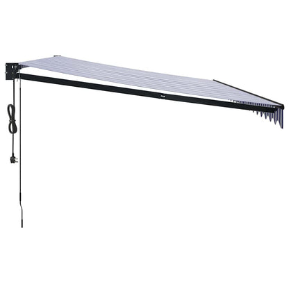 Toldo Retráctil Automático Azul Y Blanco 5x3 M_5
