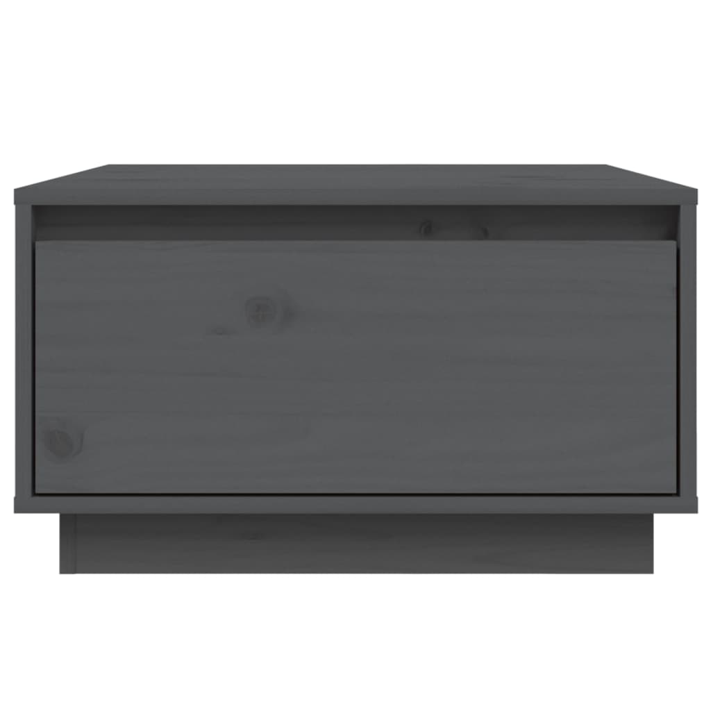Mesa De Centro De Madera Maciza De Pino Gris 55x56x32 Cm_1
