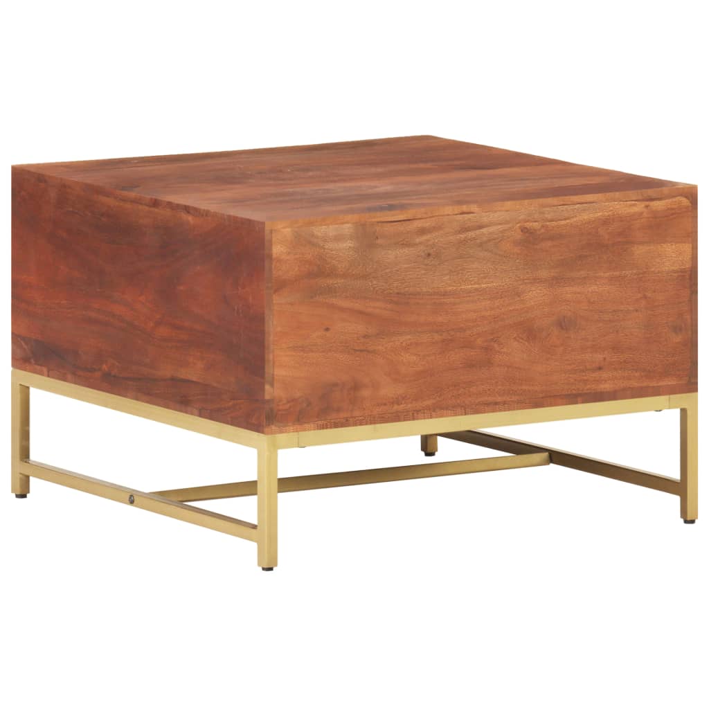 Mesa De Centro Madera Maciza De Acacia Marrón Miel 67x67x45 Cm_2