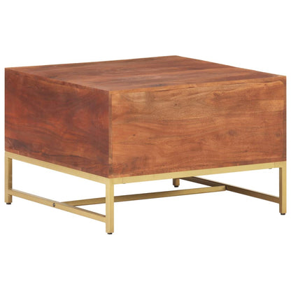 Mesa De Centro Madera Maciza De Acacia Marrón Miel 67x67x45 Cm_2
