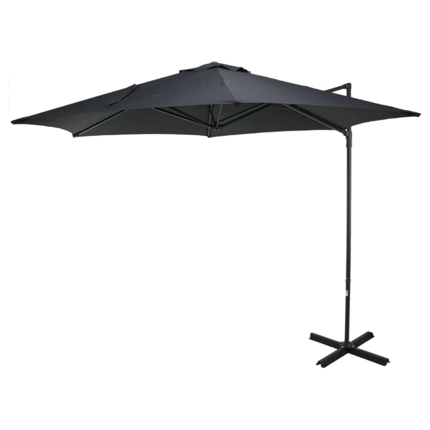 Well Home - Sombrilla Colgante Push Up Ø270cm Antracita Con Base De Acero Cruzado