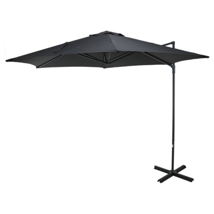 Well Home - Sombrilla Colgante Push Up Ø270cm Antracita Con Base De Acero Cruzado