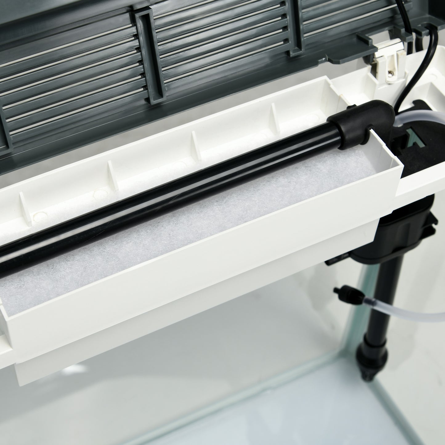 Pawhut Acuario De Cristal 28l Con Sistema De Filtro Luz Led 38x26x39,5 Cm Blanco_4