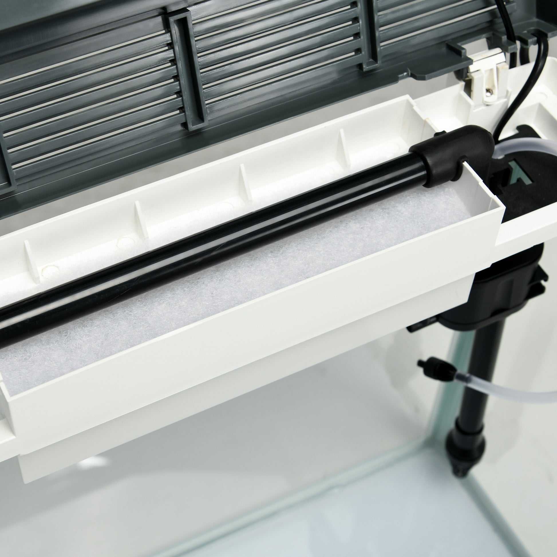 Pawhut Acuario De Cristal 28l Con Sistema De Filtro Luz Led 38x26x39,5 Cm Blanco_4