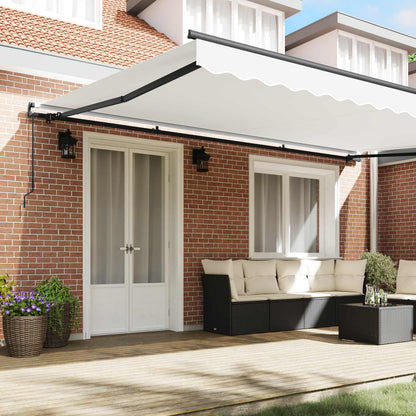 Toldo Retráctil Blanco 500 X 300 Cm Poliéster Y Aluminio_2