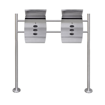 Vidaxl Conjunto De 2 Buzones Con Soporte De Acero Inoxidable_1