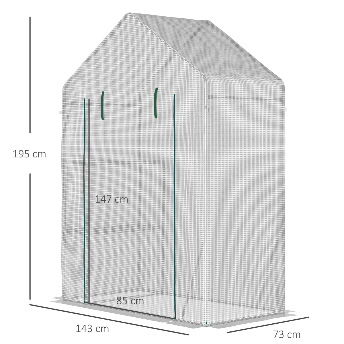 Invernadero De Jardín Con 2 Estantes Outsunny 143x73x195 Cm Blanco_2
