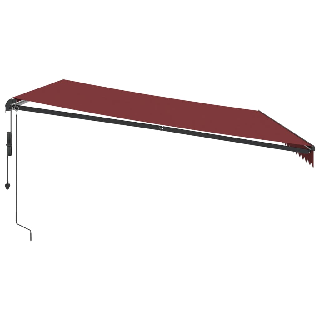 Toldo Retráctil Automático Con Leds Burdeos 500x350 Cm_4