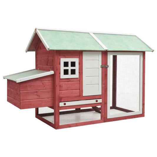 Vidaxl Gallinero Madera Maciza De Pino Y Abeto Rojo 170x81x110 Cm_0