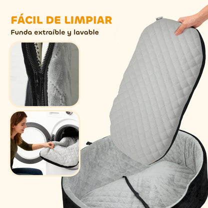 Pawhut Asiento De Coche Para Perros Pequeños Y Medianos Con Funda Extraíble_5