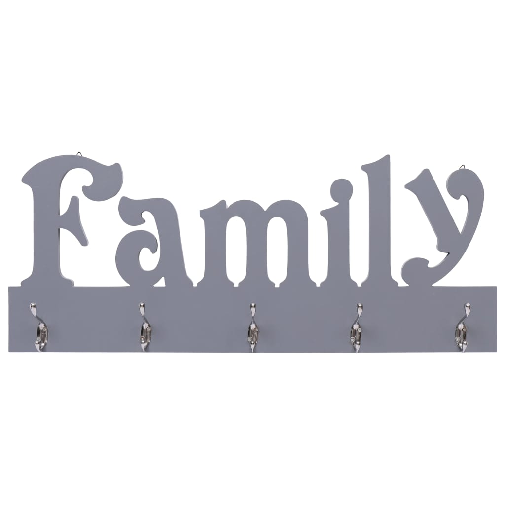 Perchero De Pared Family Gris 74x29,5 Cm_0