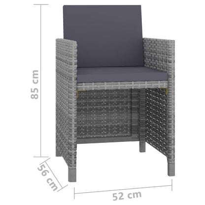 Vidaxl Set Comedor De Jardín 13 Piezas Y Cojines Ratán Sintético Gris_2
