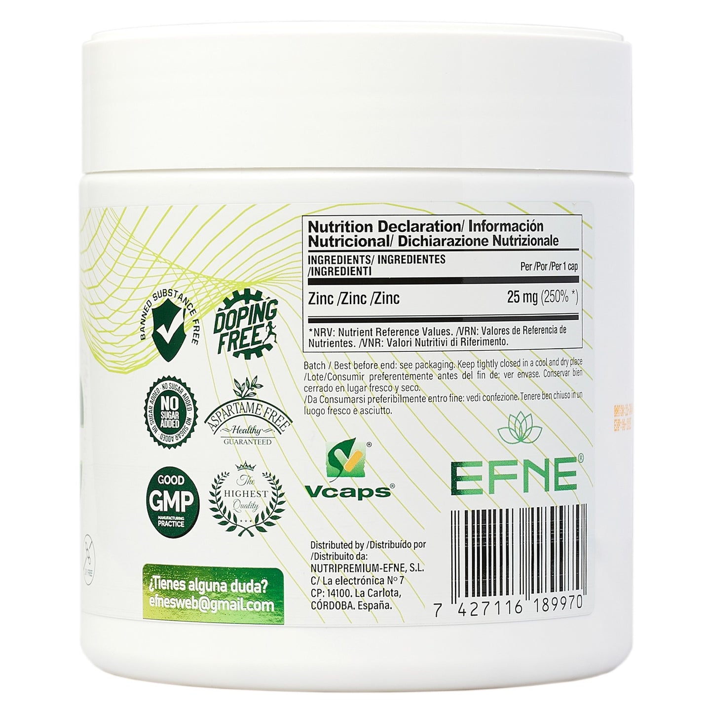 Bisglicinato De Zinc Efne (400 Caps)_5
