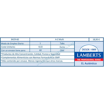 A-Z Multi Lamberts, 60 tabletas