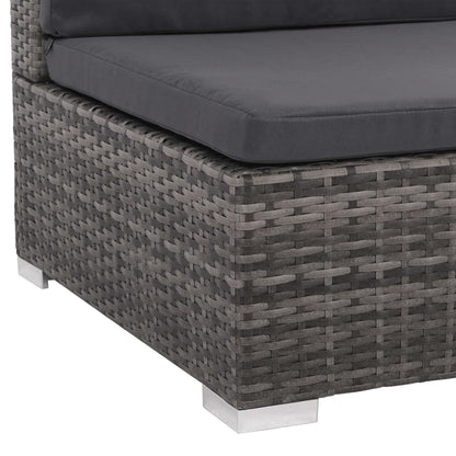 Vidaxl Set De Muebles De Jardín 7 Pzas Y Cojines Ratán Sintético Gris_5