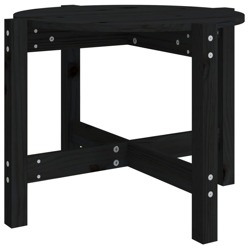 Mesa De Centro De Madera Maciza De Pino Negro 62,5x45 Cm_0