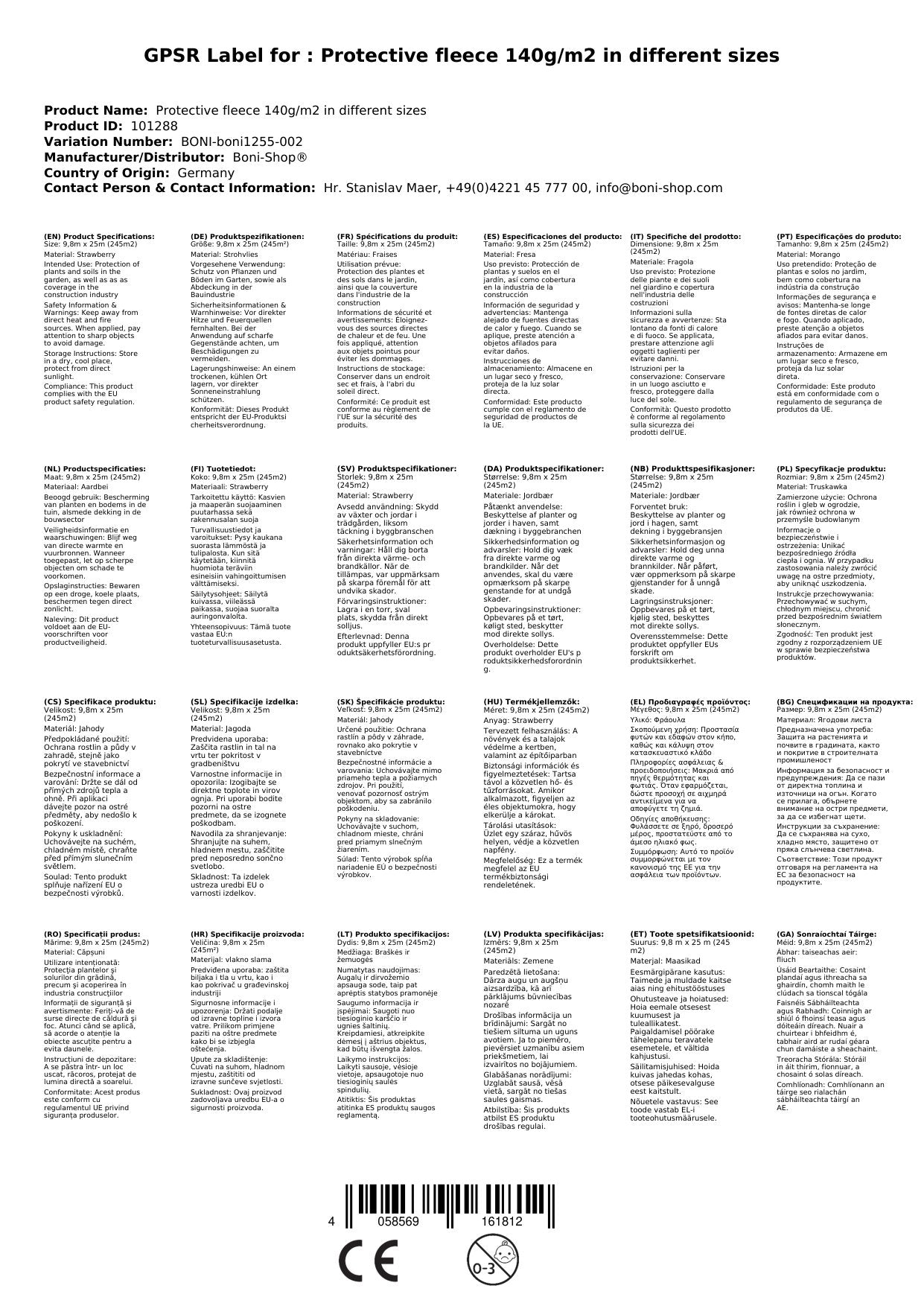 Vlies Proteccion Paja 140g/m², Protector Pacas Heno, 9,8m X 25m (245m²)_1