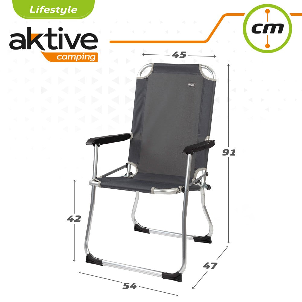Silla Plegable De Aluminio Fija Aktive Camping_5