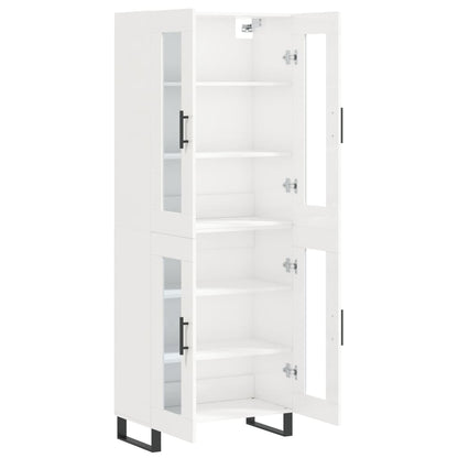 Aparador Alto Madera Contrachapada Blanco Brillo 69,5x34x180 Cm_3