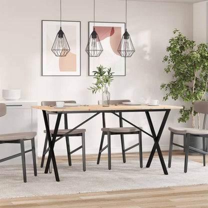 Mesa De Comedor Marco X Madera Maciza Pino Y Acero 160x80x75cm_1