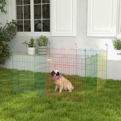 Pawhut Parque Plegable Para Perros De 8 Paneles Ø156x60 Cm Con Puerta Multicolor_1
