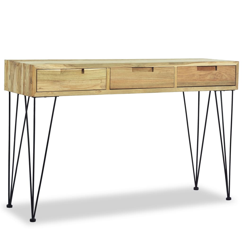 Mesa Consola De Teca Maciza 120x35x76 Cm_3