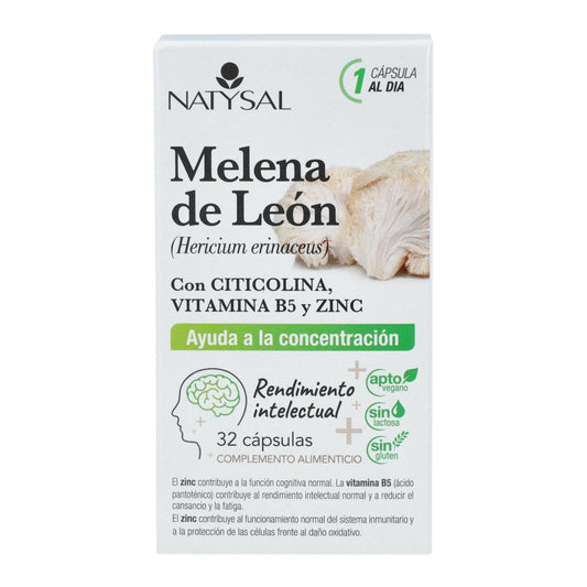 Melena de León complemento alimenticio con Citicolina B5 y Zinc 32 cápsulas