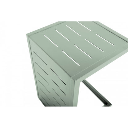 Mesa Auxiliar, Mesa De Jardín Multiposiciones Aluminio Verde 36x36xh55cm- Mobiliario De Jardín_3