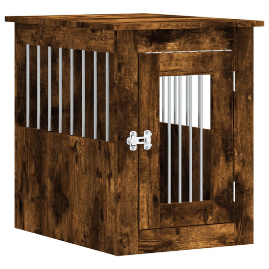 Jaula Para Perros En Mueble Estilo Roble Ahumado 45x62x59 Cm Material De Madera_0