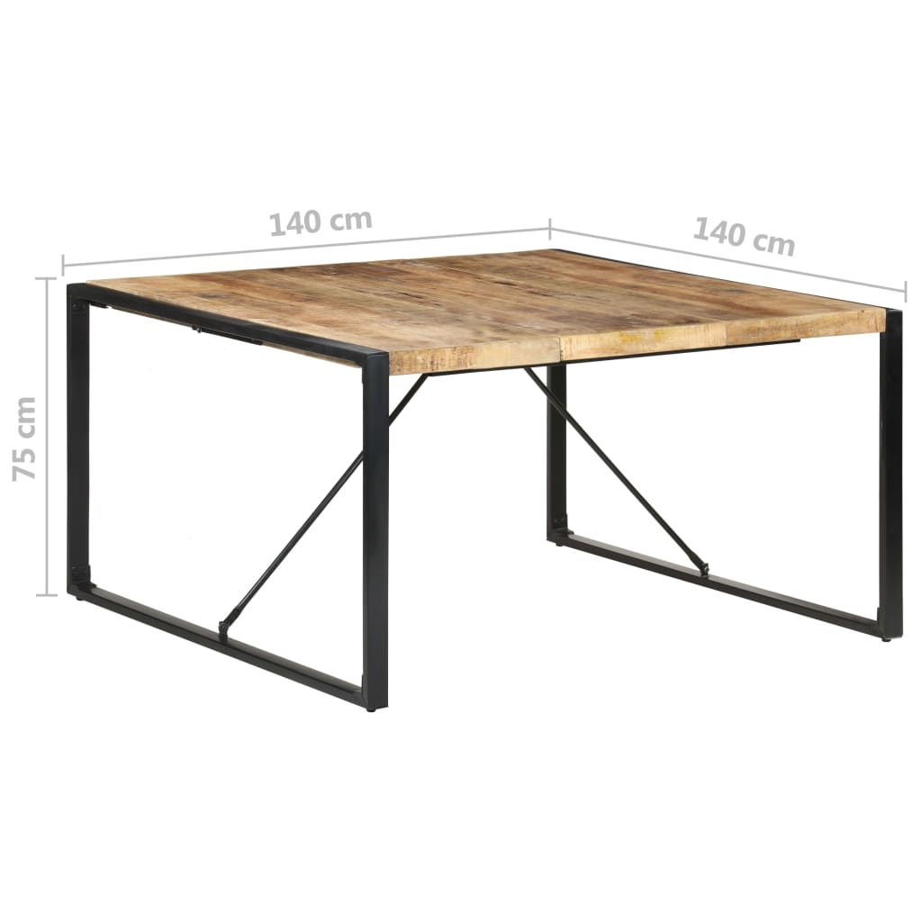 Mesa De Comedor Madera De Mango Rugosa 140x140x75 Cm_4