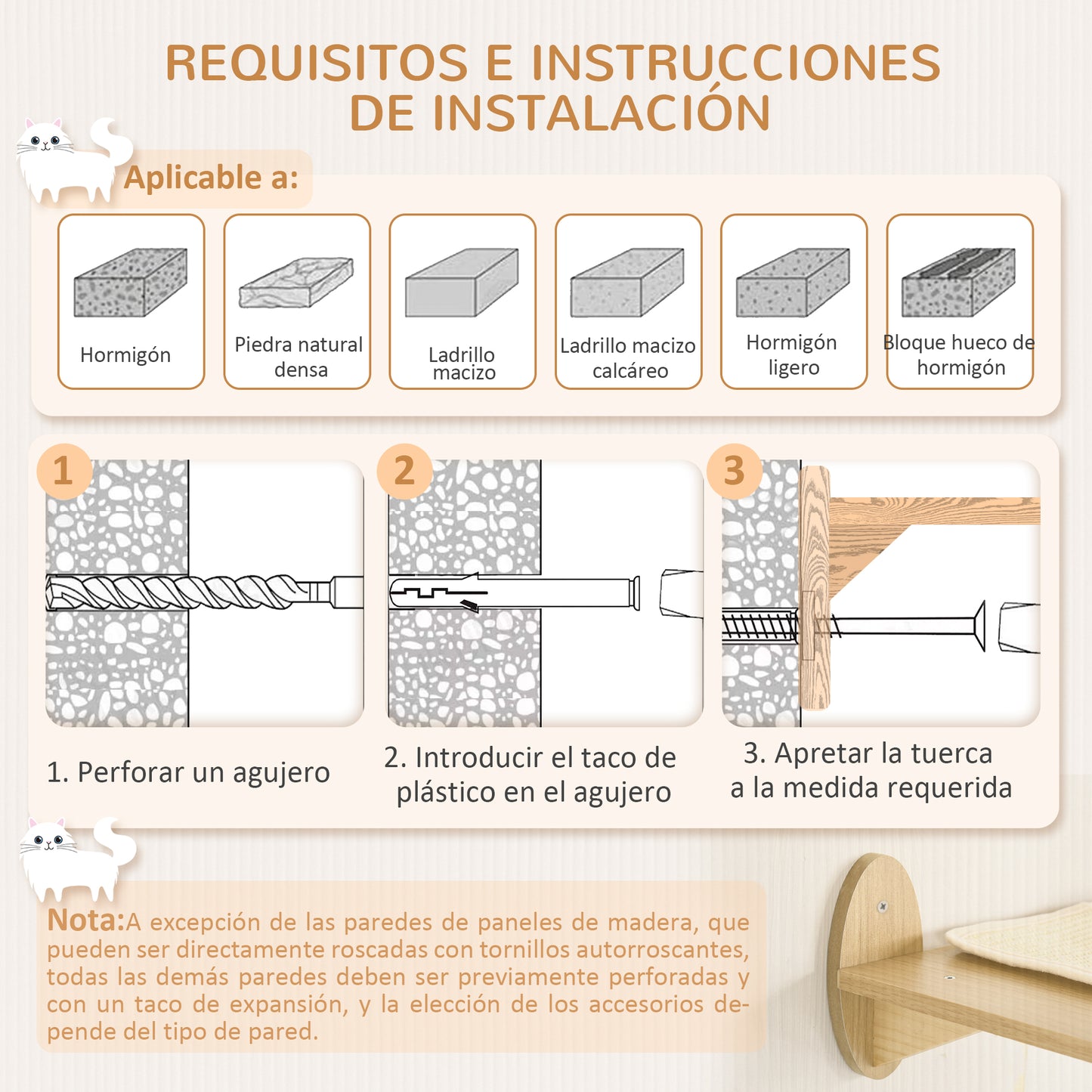Pawhut Estantes Para Gatos 3 Piezas Con Caseta Hamaca Plataformas Poste De Sisal_5