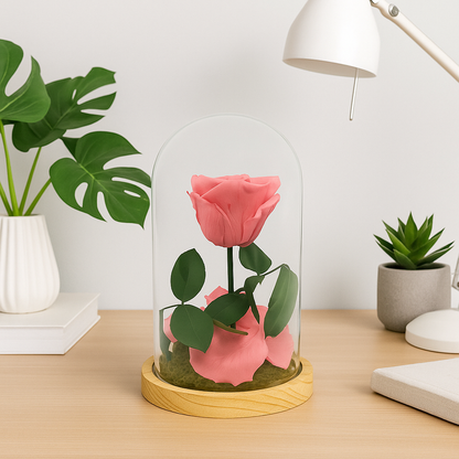 Mundo Eterno Rosa En Cúpula Rosa Vintage (dusty Pink) 12x20cm