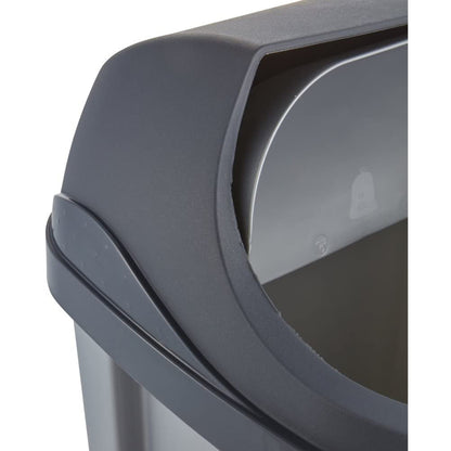Cubo De Basura Con Tapa Deslizante, 50 L, Rasmus, Plateado_4