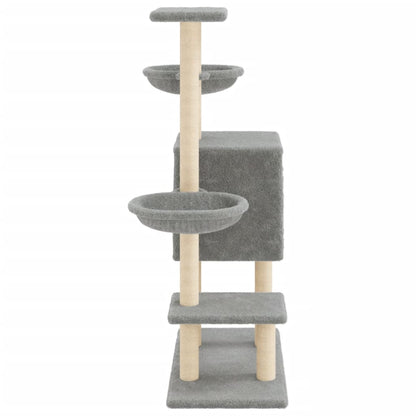 Vidaxl Rascador Para Gatos Con Postes De Sisal Gris Claro 117 Cm_4