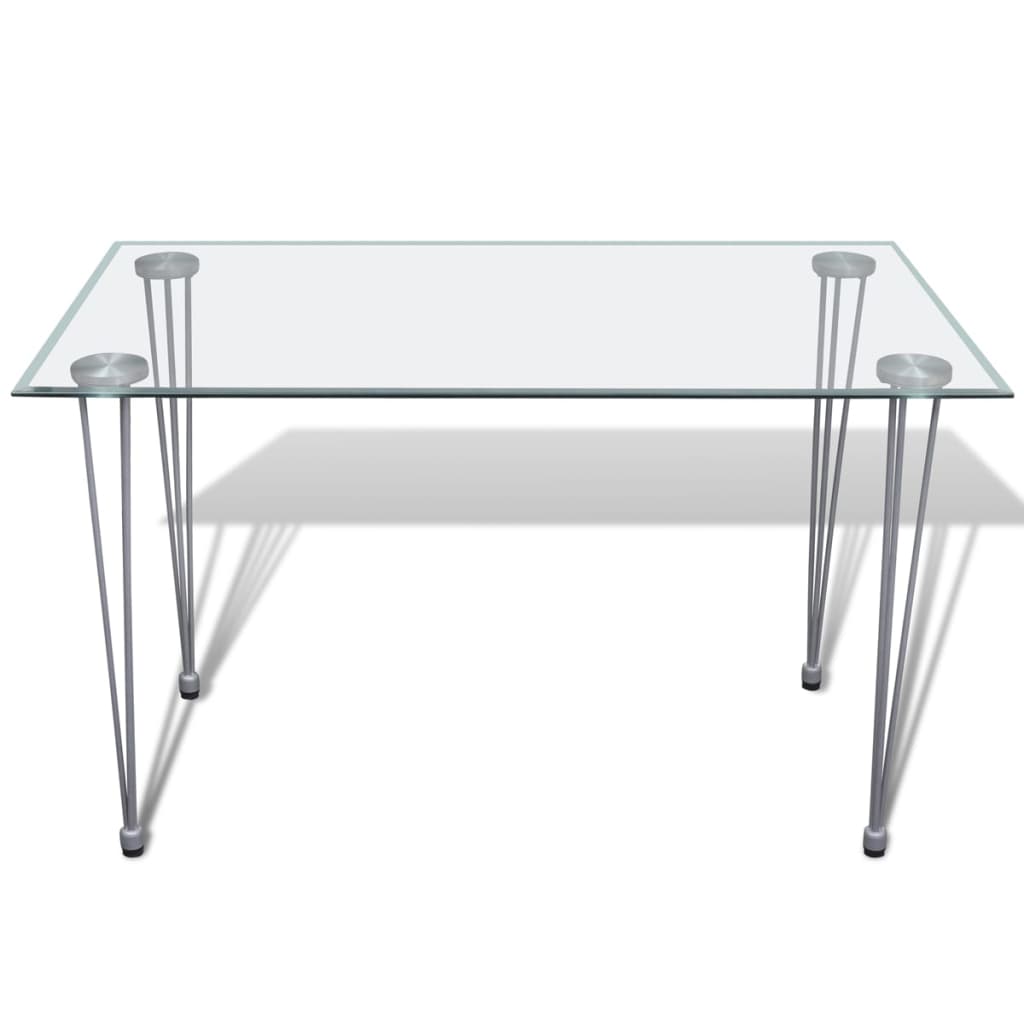 Mesa De Comedor Con Superficie De Vidrio Transparente_0