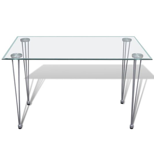 Mesa De Comedor Con Superficie De Vidrio Transparente_0