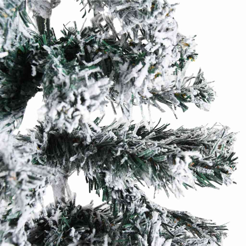Vidaxl Mitad Árbol Navidad Artificial Delgado Con Nieve 150 Cm_5