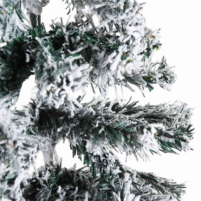 Vidaxl Mitad Árbol Navidad Artificial Delgado Con Nieve 150 Cm_5
