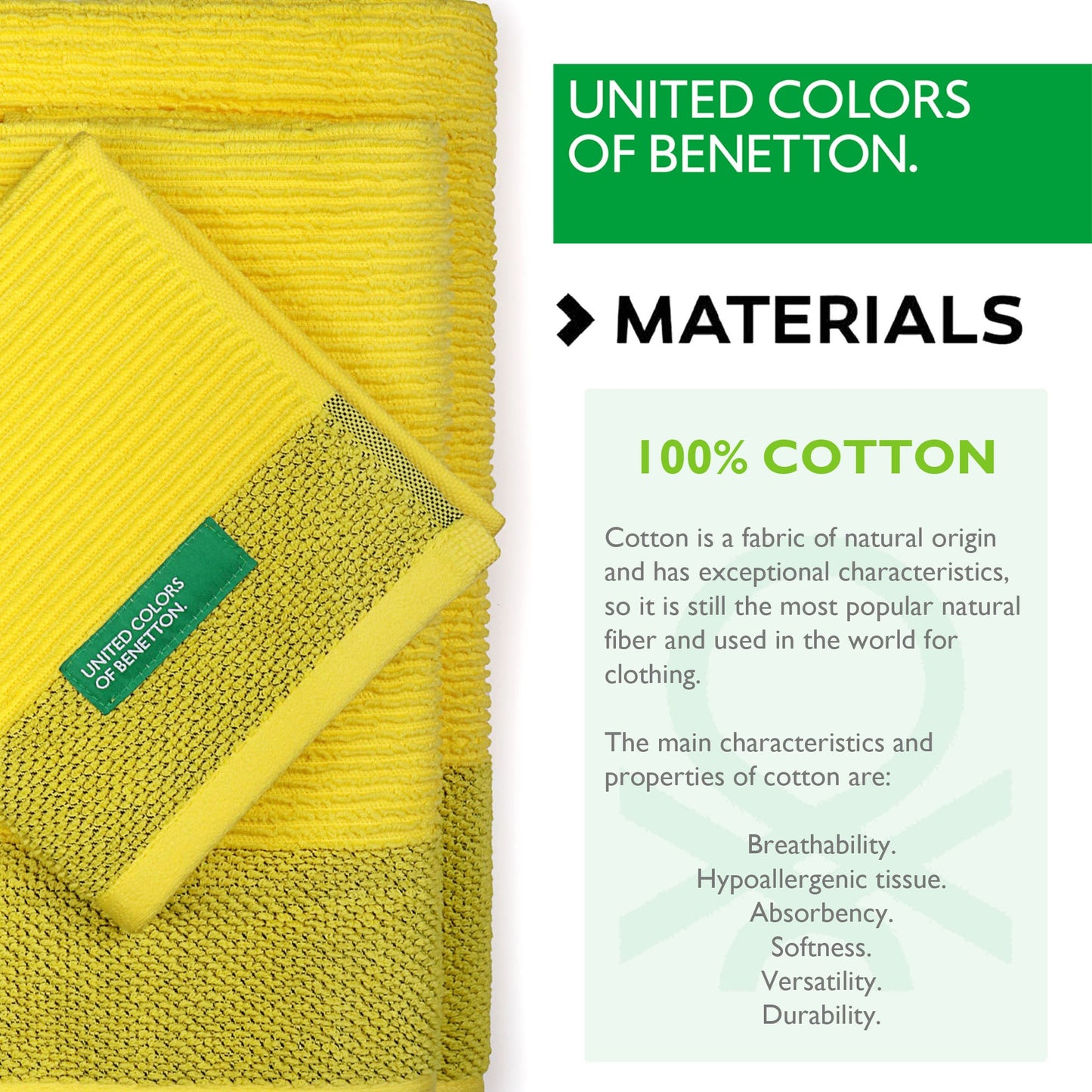 Juego De 3 Toallas Algodón 450 Gr7m2 Rainbow Benetton