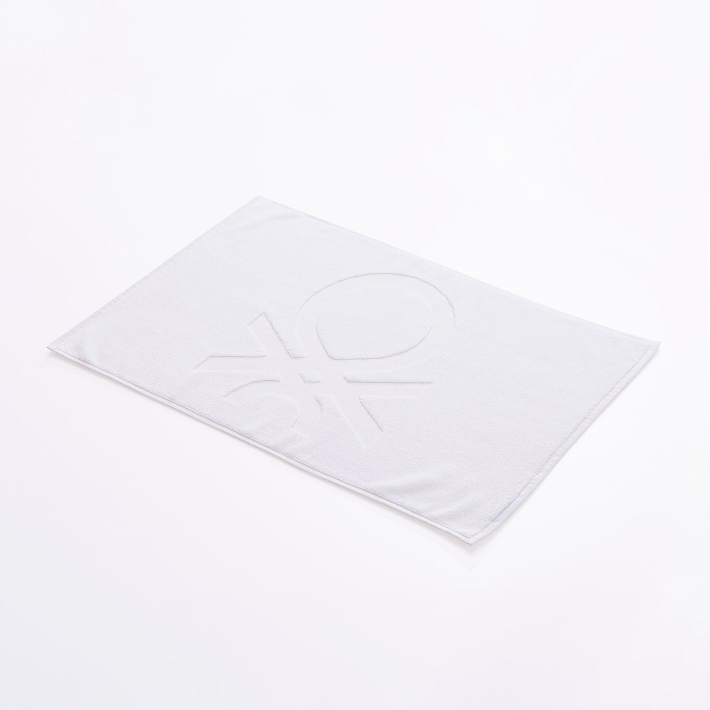 Alfombra De Baño 50x80cm 1000gsm 100% Algodon C/ Logo Bordado Blanco Core Benetton