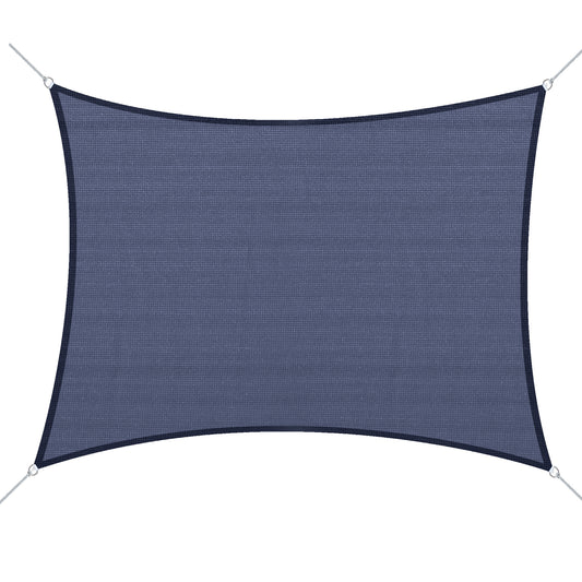 Outsunny Toldo Vela De Sombra Rectangular 4x6 M Con Anti-uv Azul_0