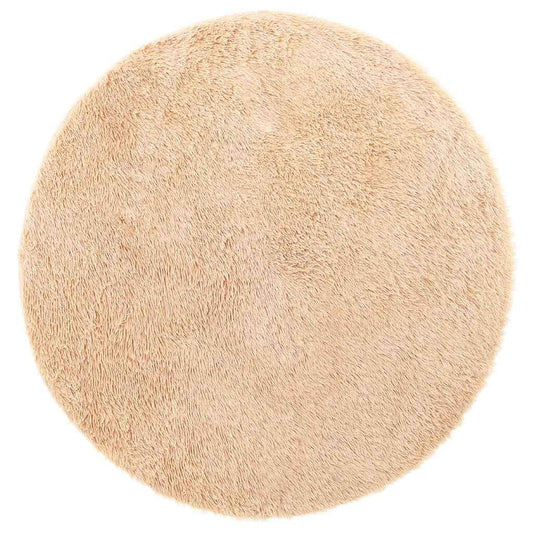 Vidaxl Alfombra Peluda De Pelo Largo Navarra Beige 100x100cm Poliéster_0