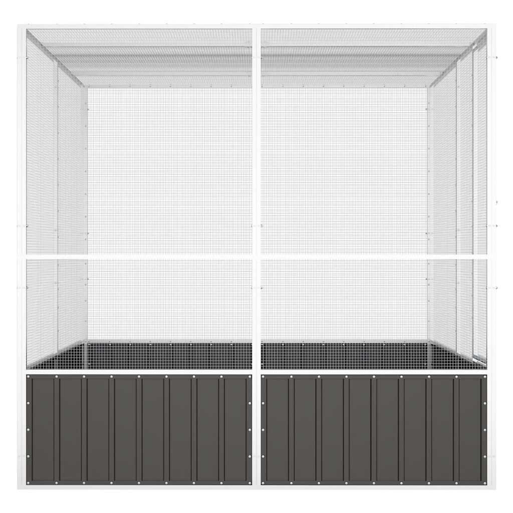 Vidaxl Jaula Pájaros Acero Galvanizado Antracita 213,5x217,5x211,5 Cm_3