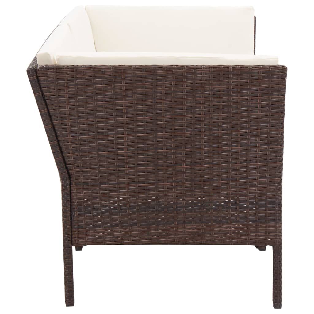 Vidaxl Set Muebles De Jardín 6 Piezas Y Cojines Ratán Sintético Marrón_4