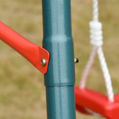 Outsunny Columpio Infantil Con 2 Asientos Cuerda Ajustable 4 Anclajes Máx. 40kg_3