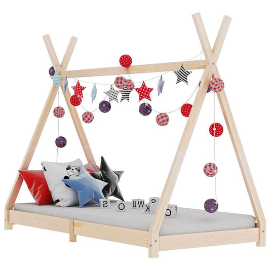 Vidaxl Estructura De Cama Infantil De Madera Maciza De Pino 80x160 Cm_0