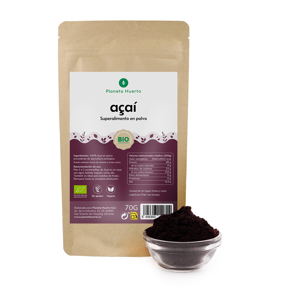 Açaí en polvo ECO Planeta Huerto 70 gr