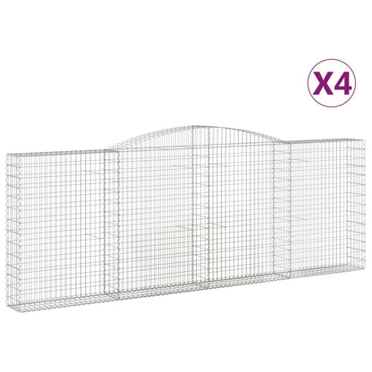 Cestas Gaviones 4 Uds Forma De Arco Hierro 400x30x140/160 Cm_0