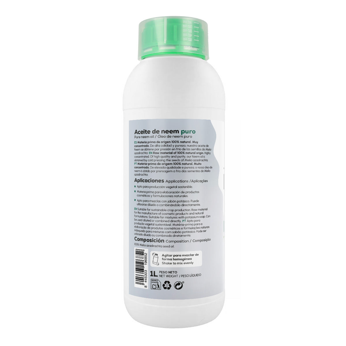 Pack Jabón Potásico Negro 1L + Aceite de Neem 1L Planeta Huerto